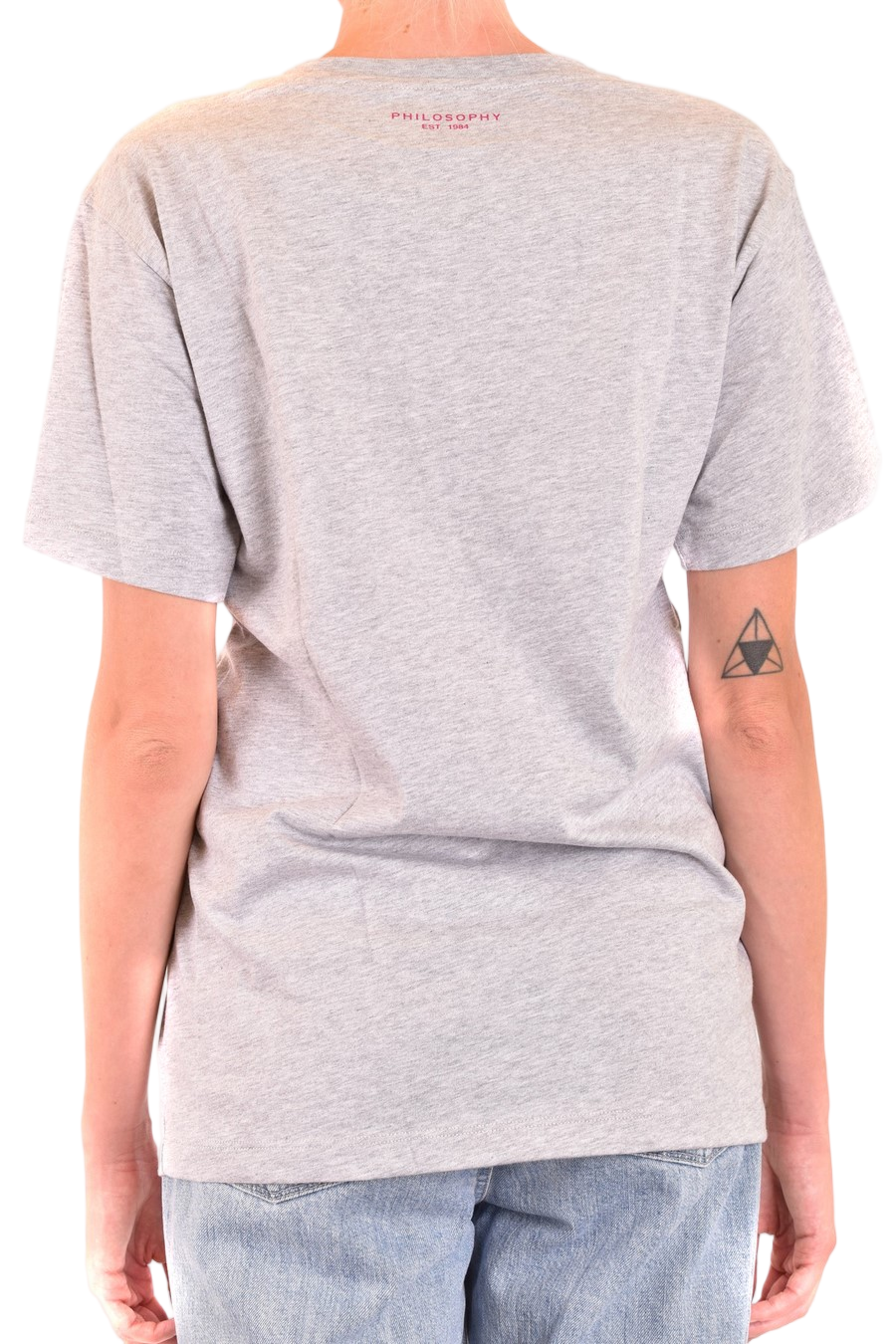 Relaxed-Fit Grey Cotton T-Shirt With Bold Cursive Print