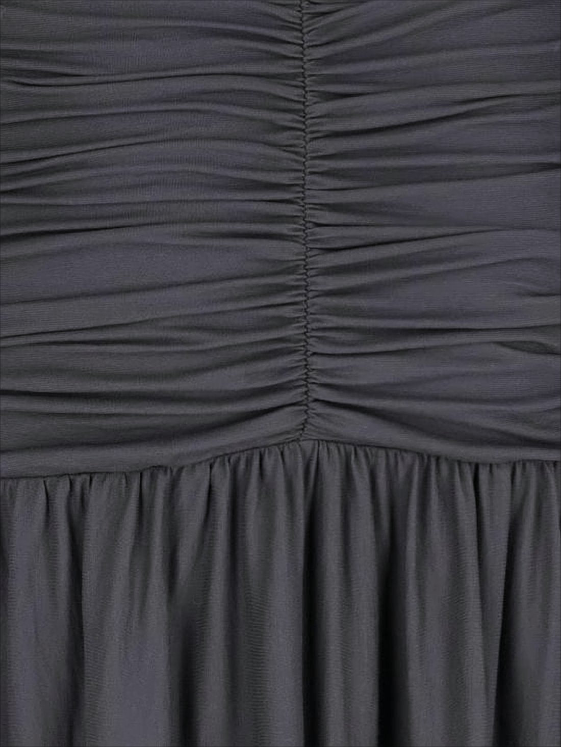 Ruched Midi Dress with Gathered Skirt