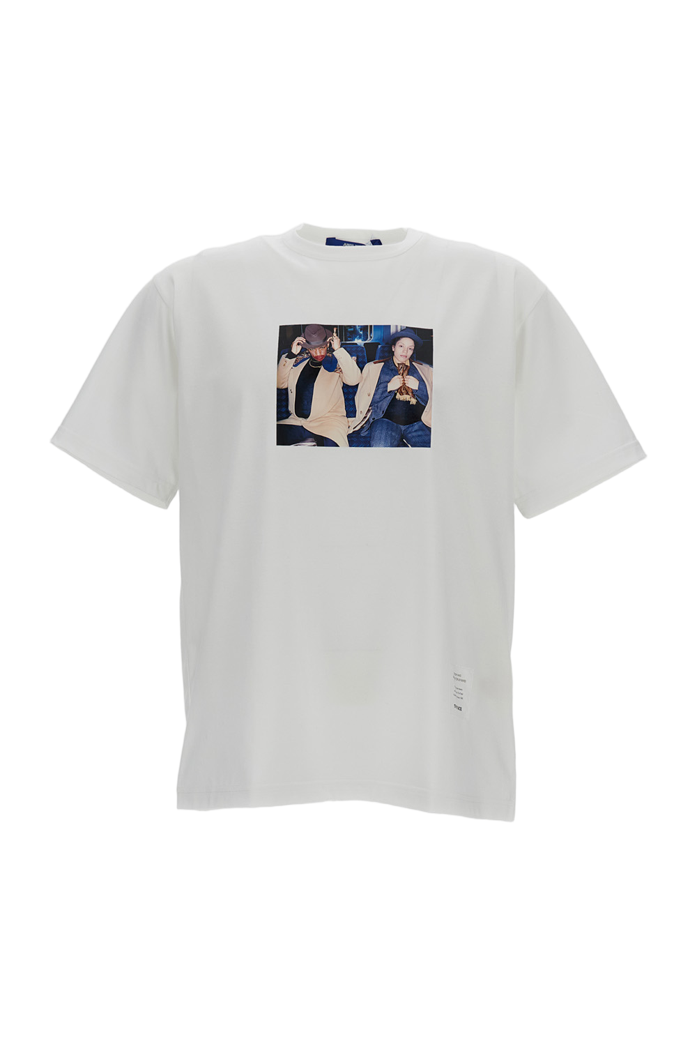 White Cotton Printed Short-Sleeve T-Shirt
