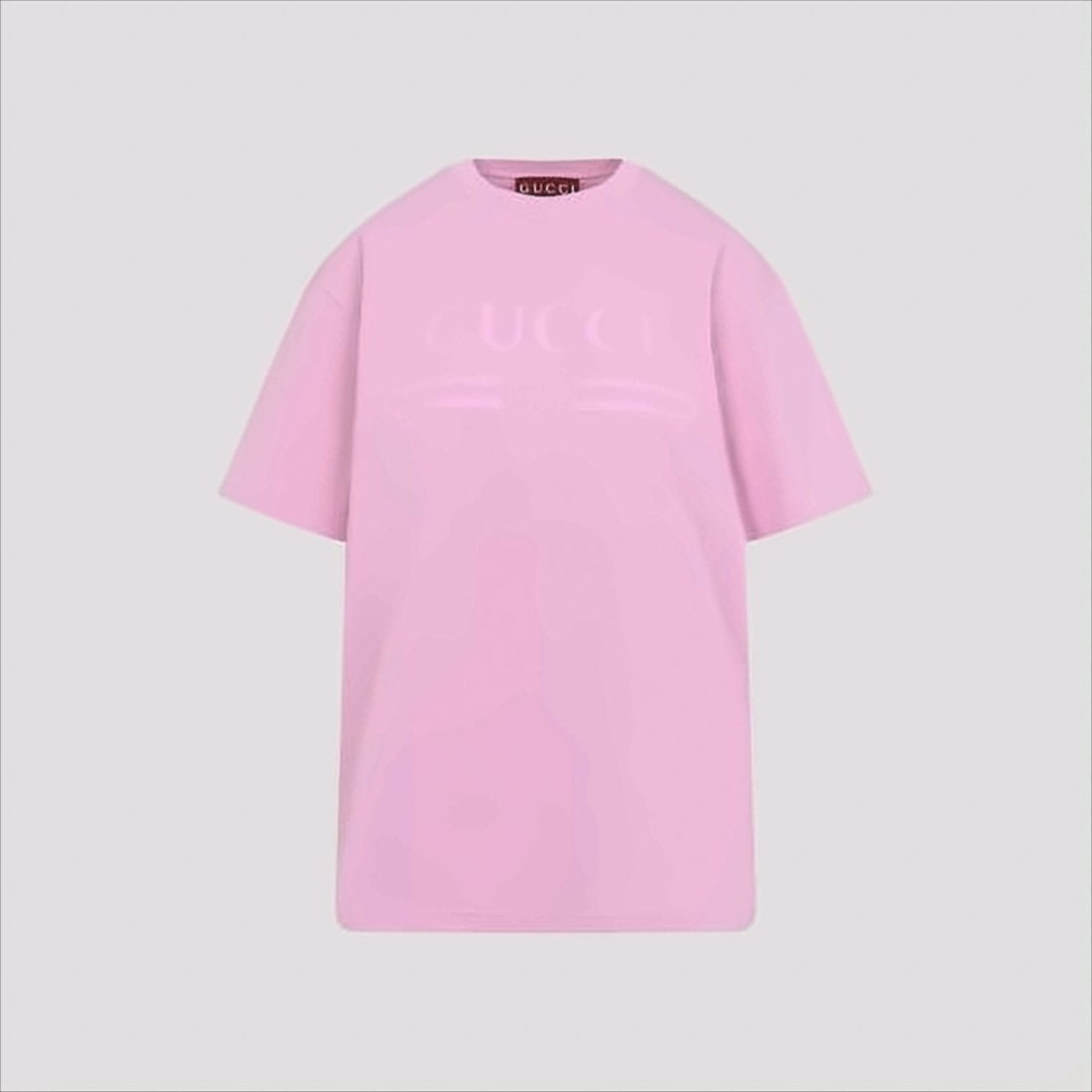 Relaxed-Fit Pink T-Shirt with Embossed Logo Detail