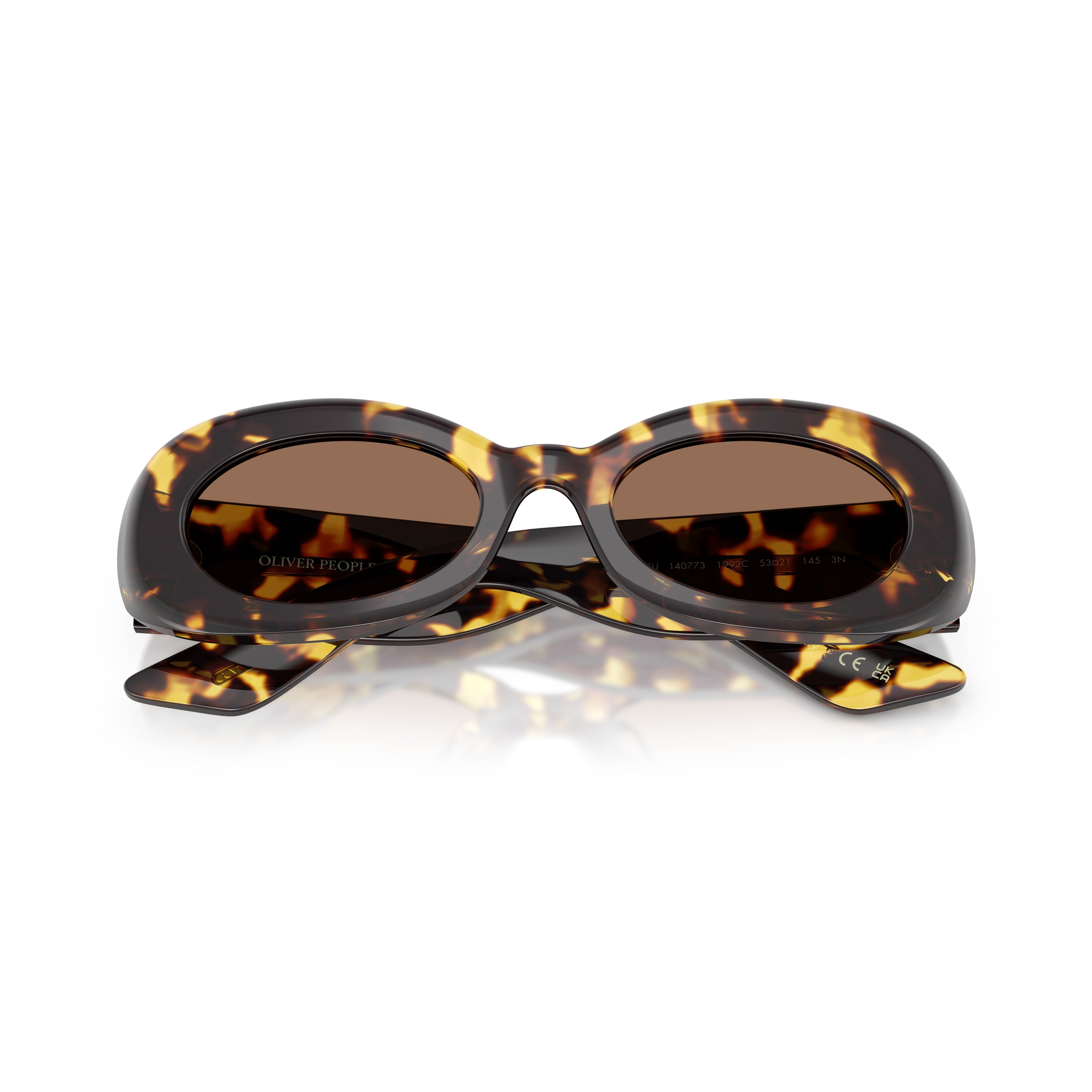 0ov5606su Oval Tortoiseshell Sunglasses with Bold Retro Design