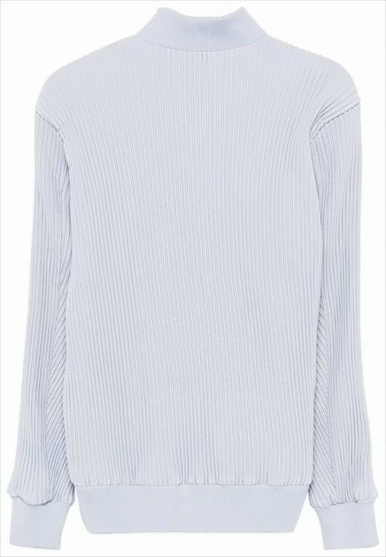 Pleated Texture Bomber Jacket With Minimalist Design