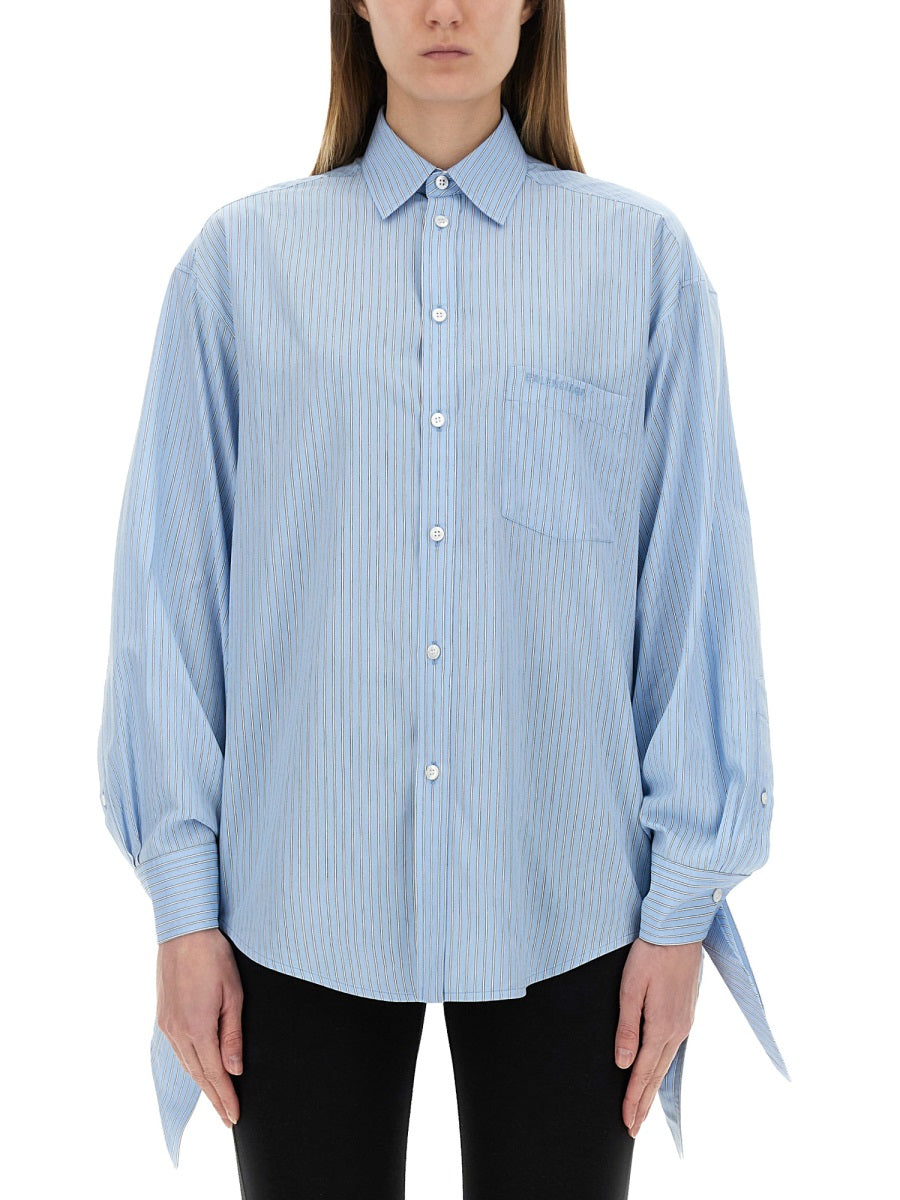 Blouse with Unique Knotted Cuffs and Refined Silhouette