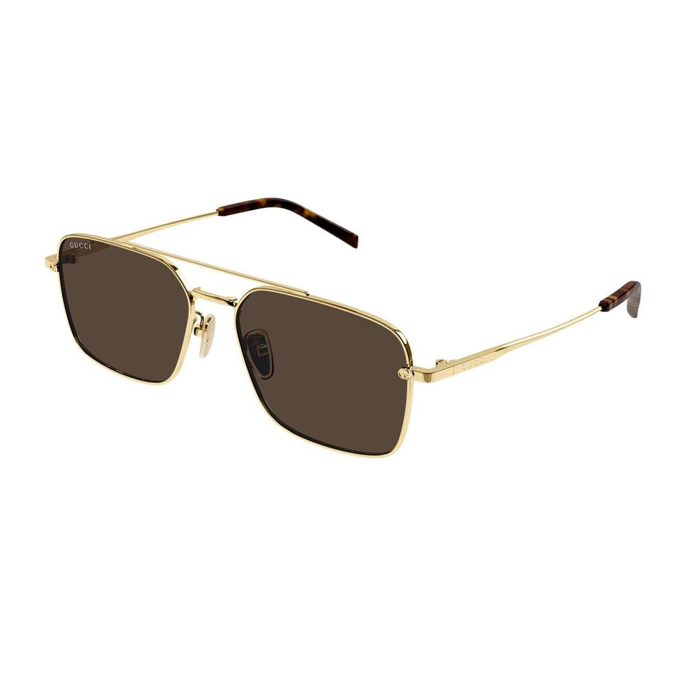 Gg1957Sa Institutional Logo Line Caravan-Shaped Gold Metal Sunglasses