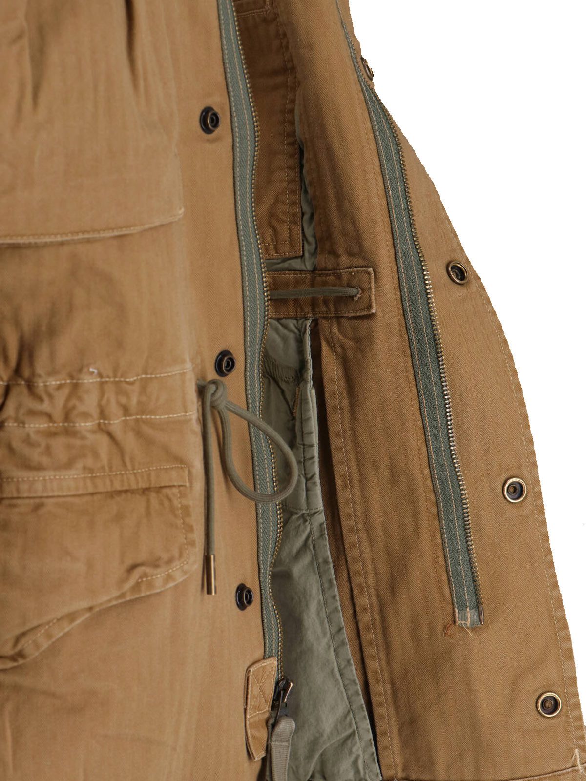 Structured Brown Jacket With Front Zipper And Functional Pockets