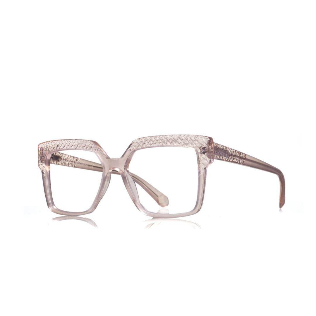Ceselli 138 Oversized Square Frame Eyeglasses with Textured Acetate Rims