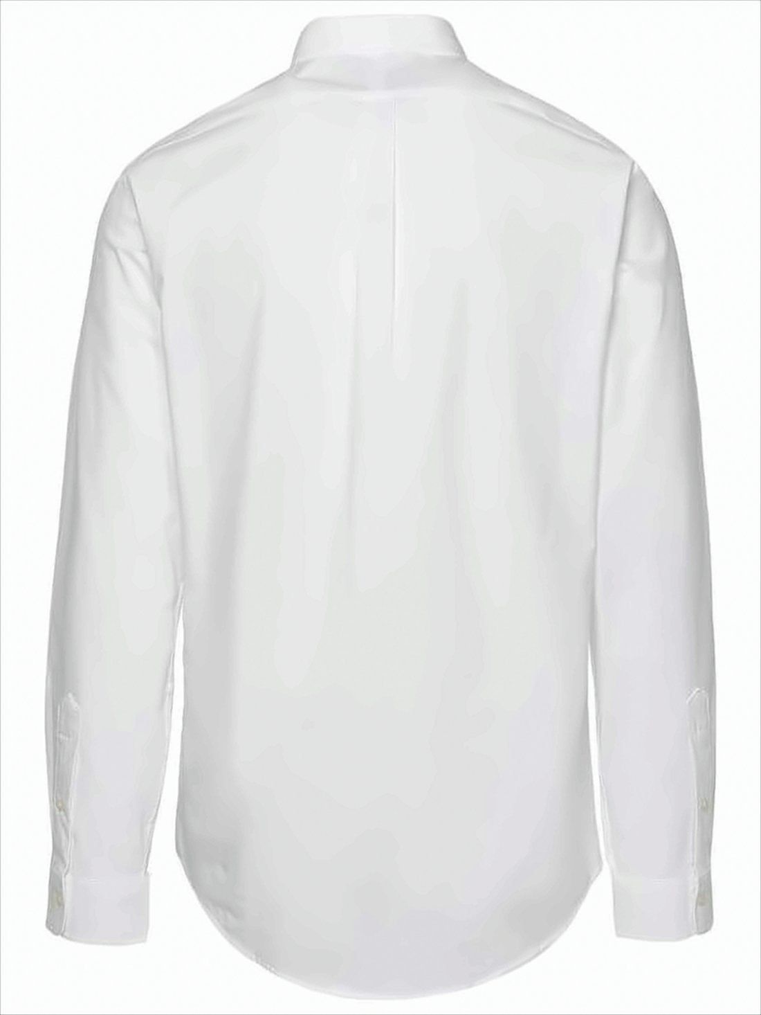 Button-Down Long Sleeve Shirt with Embroidered Logo