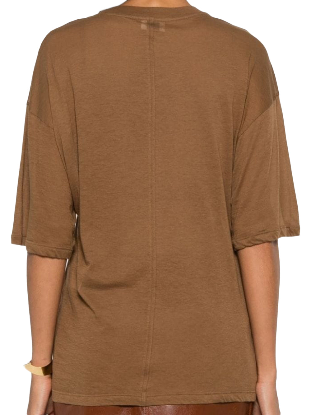 Relaxed Fit Brown Cotton Short-Sleeved T-Shirt