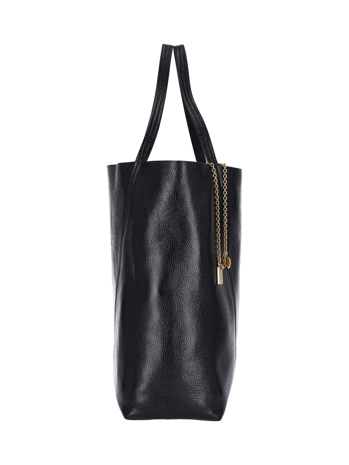Black Spin Textured Leather Tote