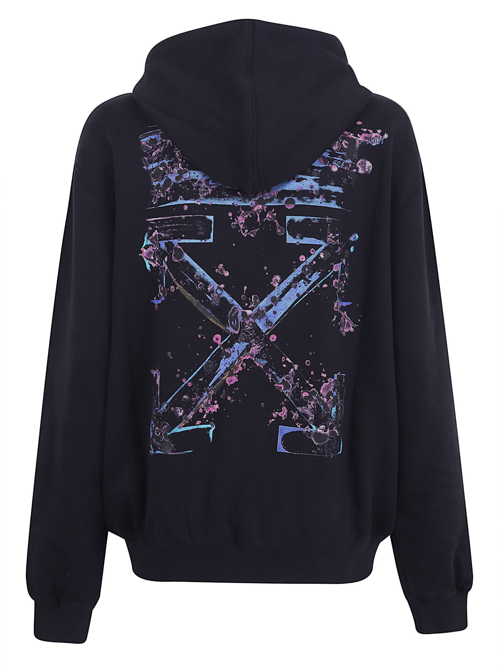 Relaxed-Fit Blue Hoodie With Artistic Graphics