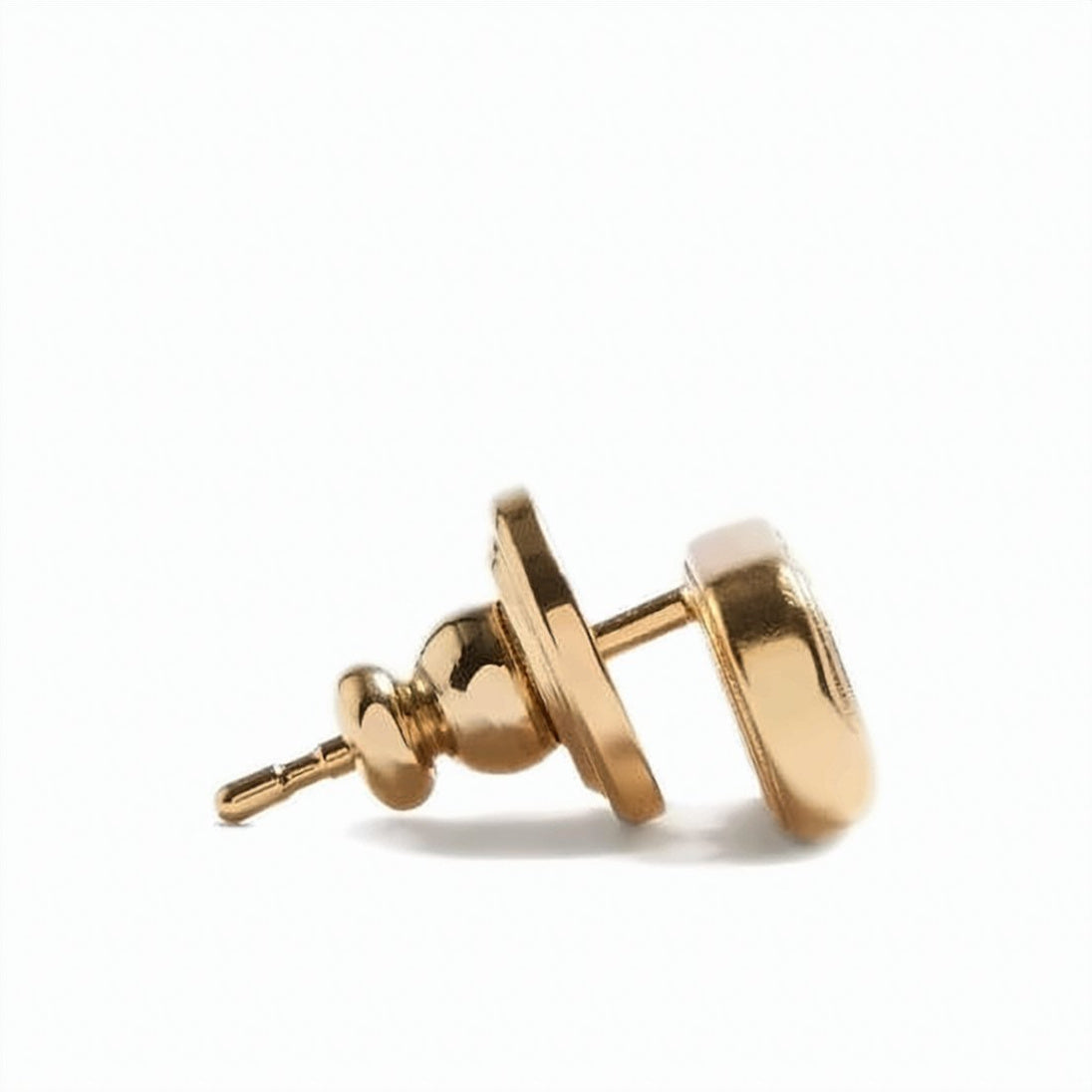 Polished Brass Oval Stud Earrings