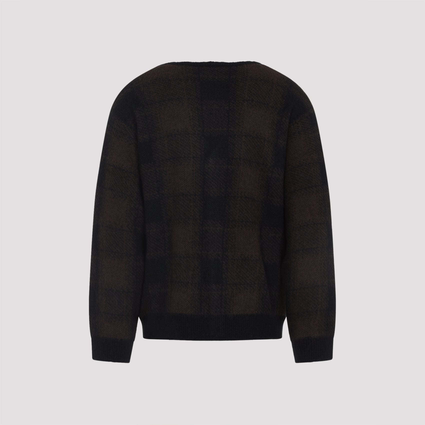 Multicolour Cardigan With Subtle Checkered Pattern