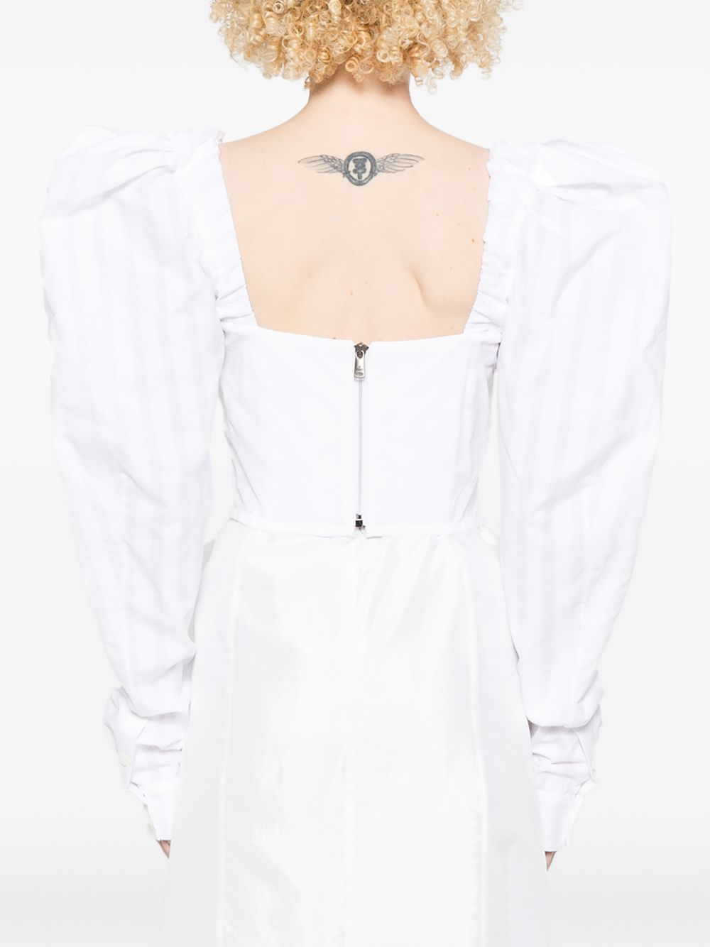 White Sweetheart Neck Puff Sleeve Top