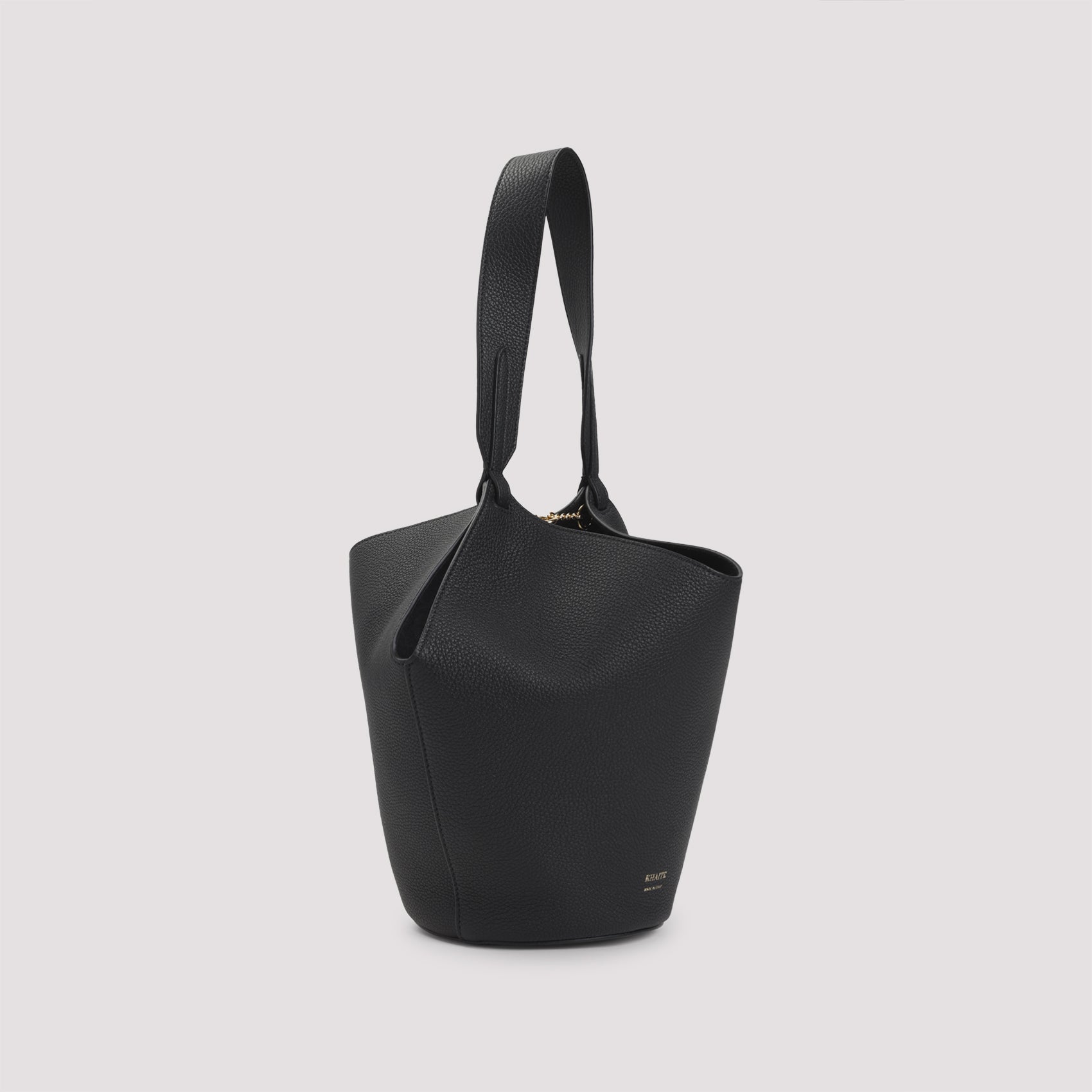 Geometric Leather Shopper Bag With Gold Chain Detail