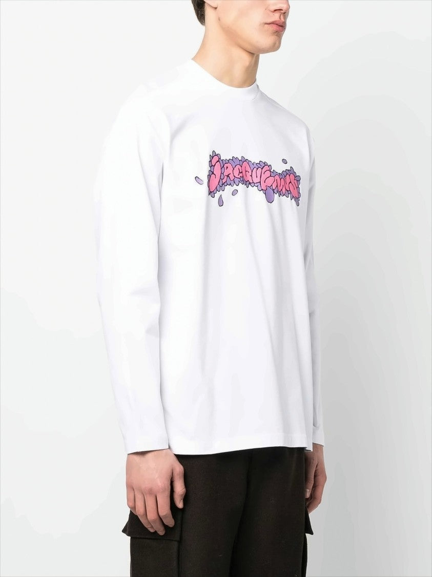 Long-Sleeve Cotton Tee with Graphic Daisy Print