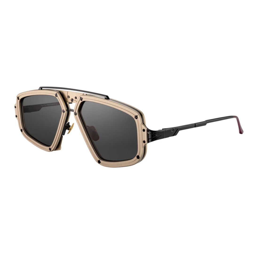 Dave Dv-4 Geometric Frame Titanium Sunglasses with Metallic Finish