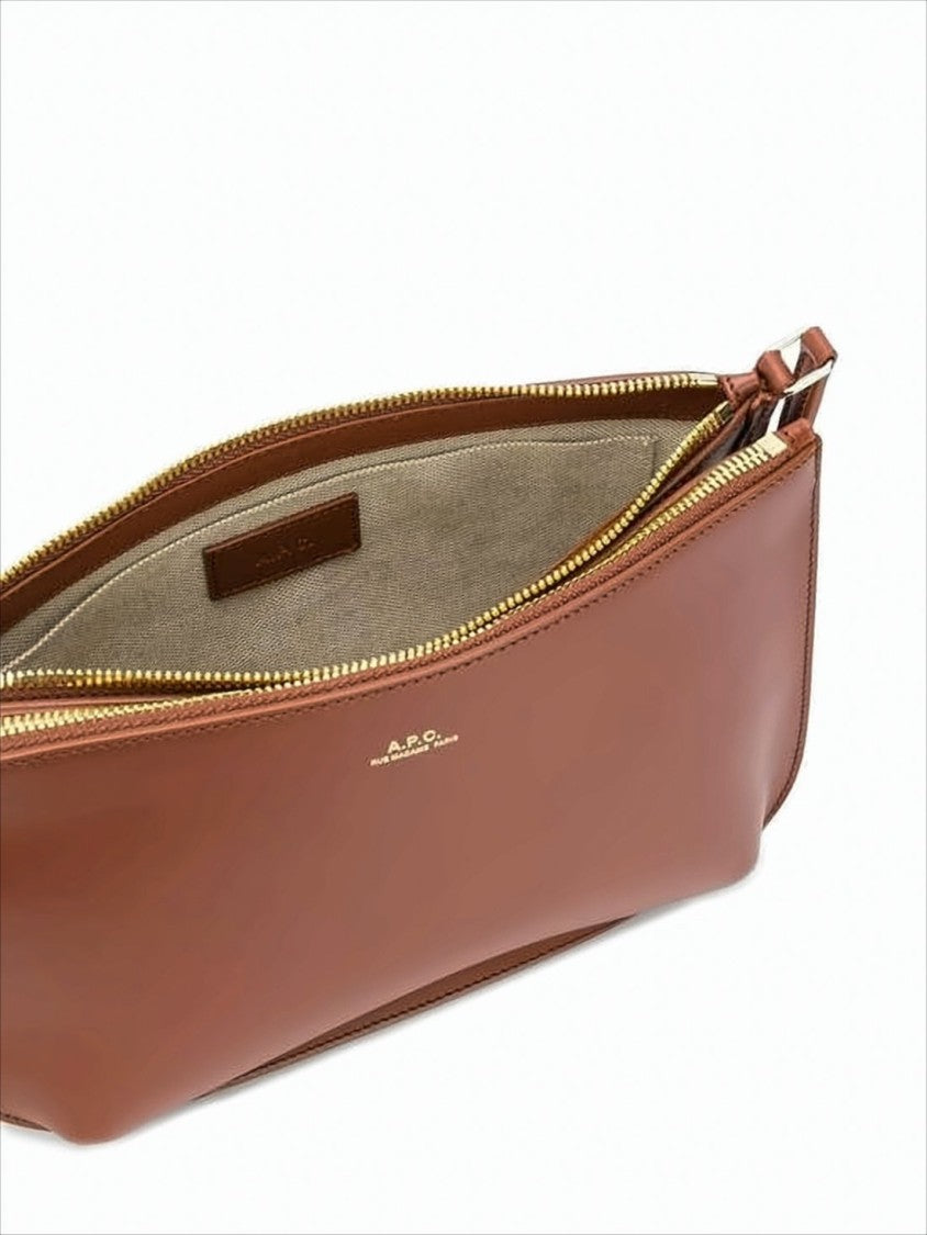 Structured Cowhide Leather Shoulder Bag