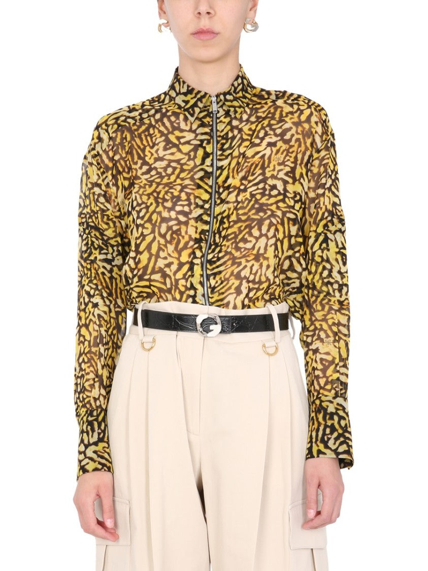Bold Yellow And Black Animal Print Long Shirt