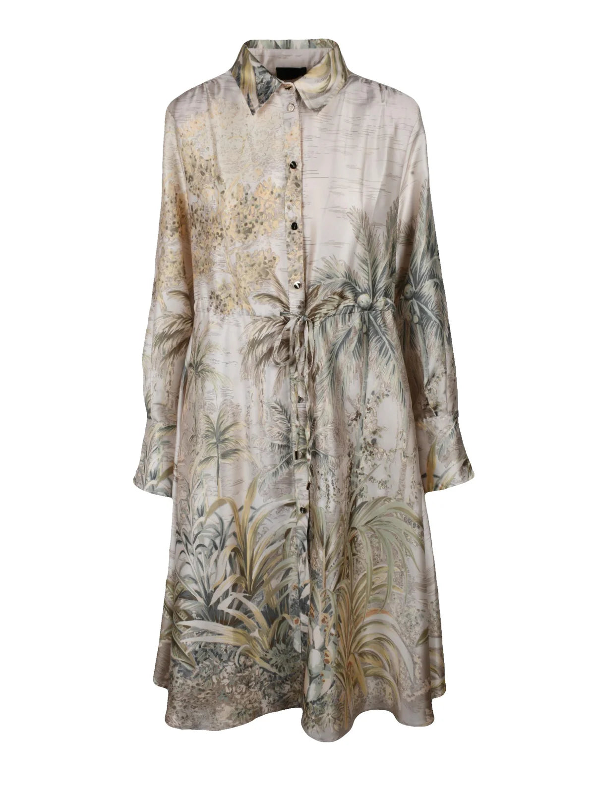 Multicolor Botanical Print Chemise Dress