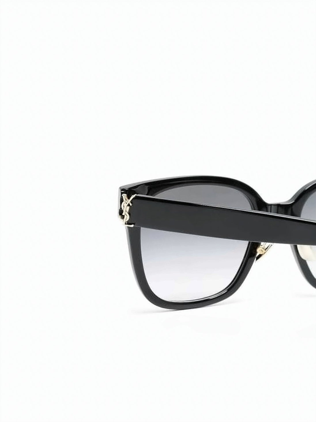 Black Acetate Gradient Lens Logo Sunglasses