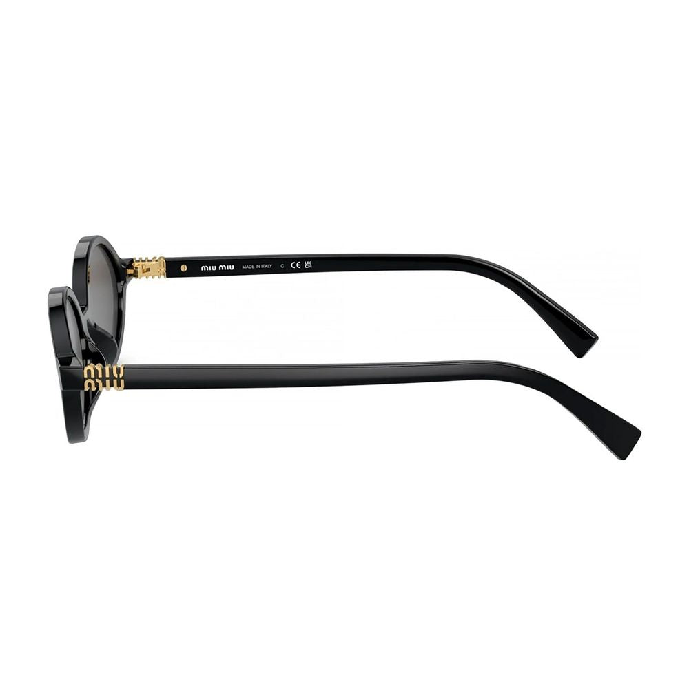 0Mu 04Zs Oval Black Acetate Sunglasses