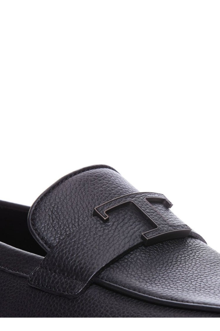 Textured Calf Leather Loafer with Silhouette