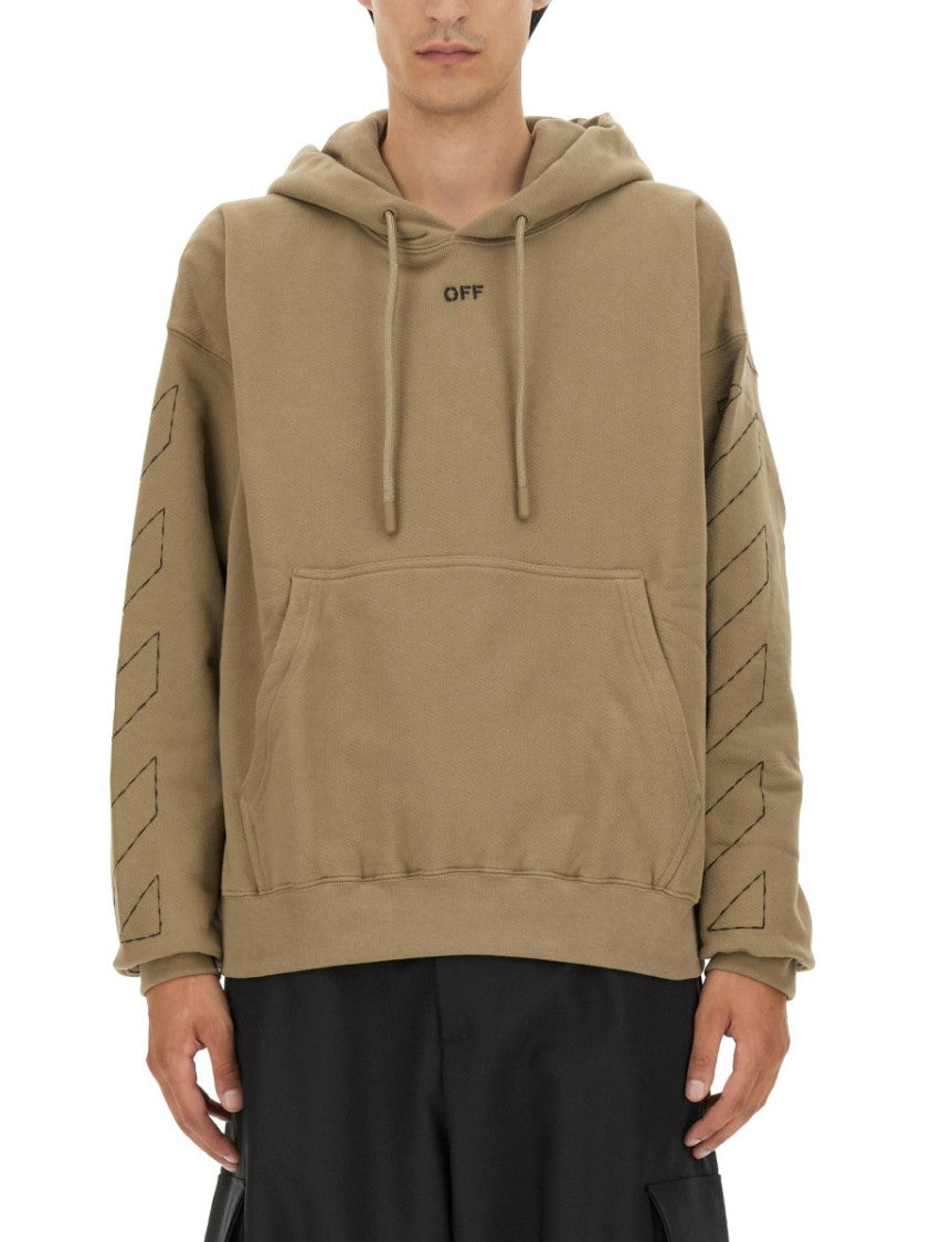 Oversized Sweatshirt With Arrow Embroidery And Hood