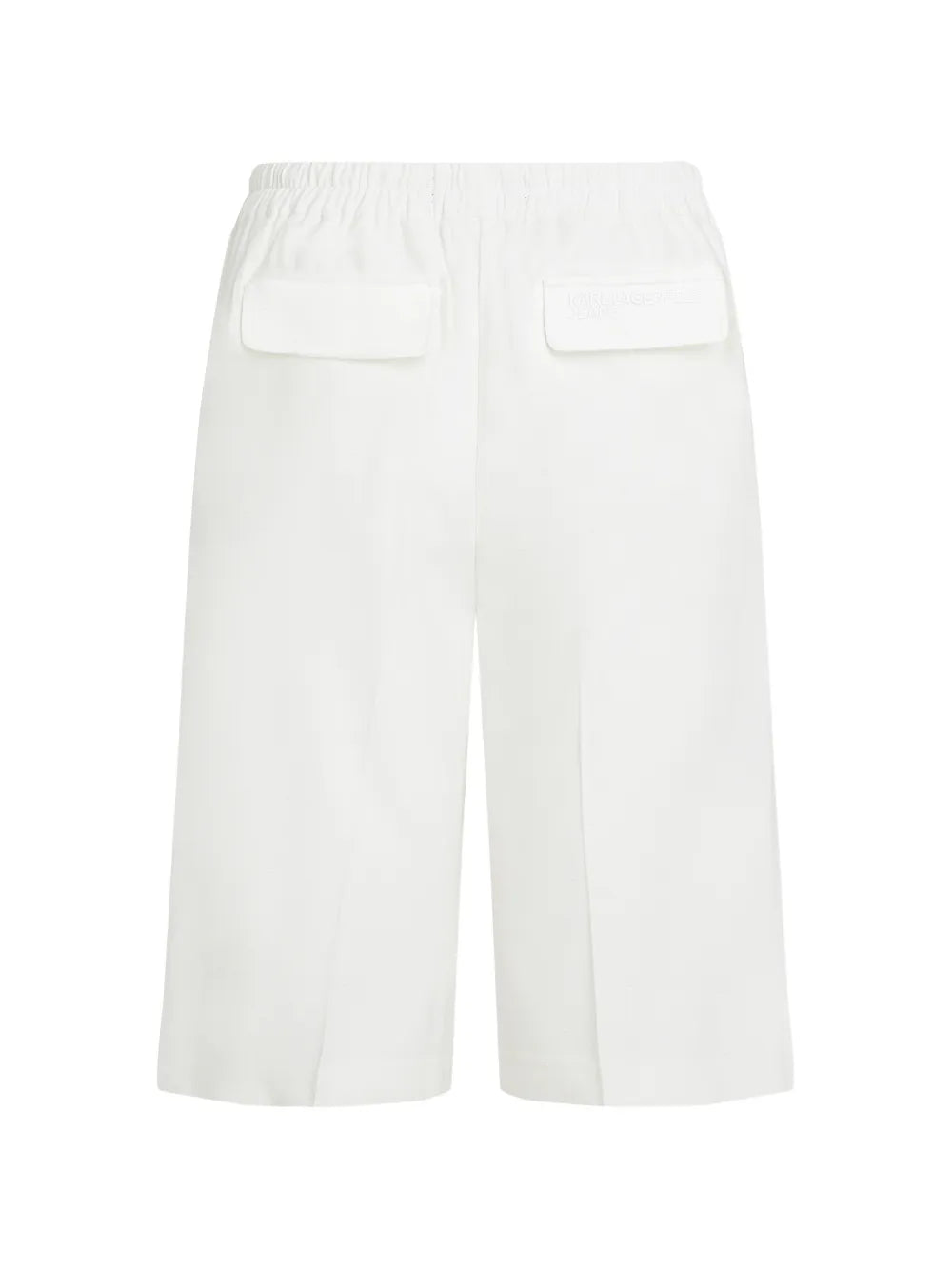 Relaxed Fit White Shorts with Elastic Waistband