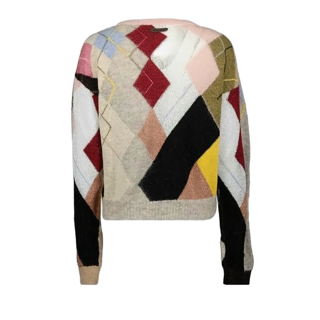 Oversized Argyle Knit Sweater