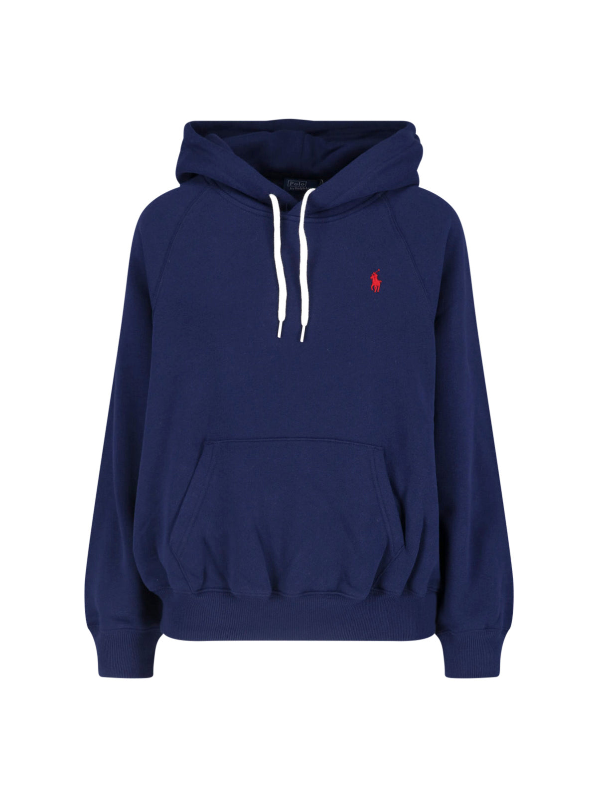 Navy Blue Raglan Sleeve Hooded Sweatshirt