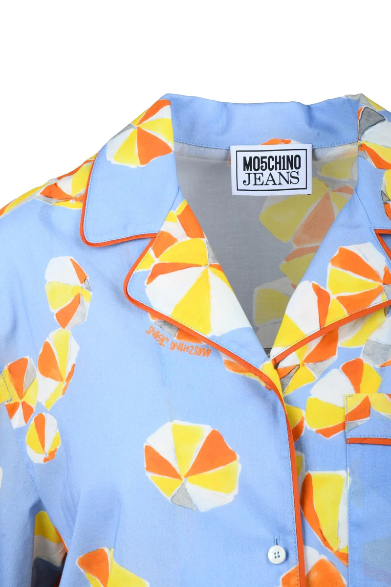 Cotton Shirt - Azul/Yellow
