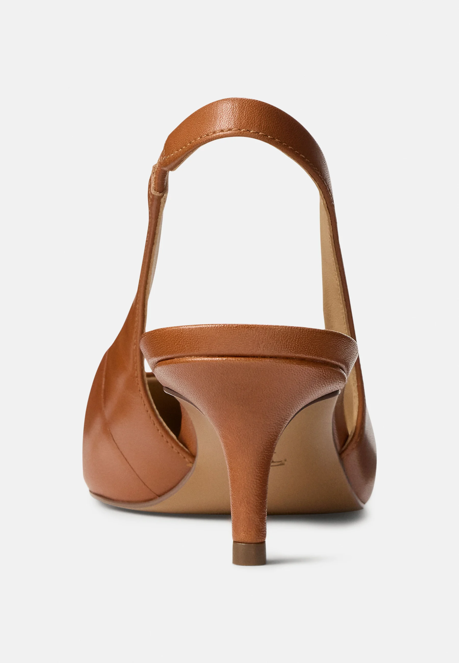 Brown Smooth Calf Slingback Pumps