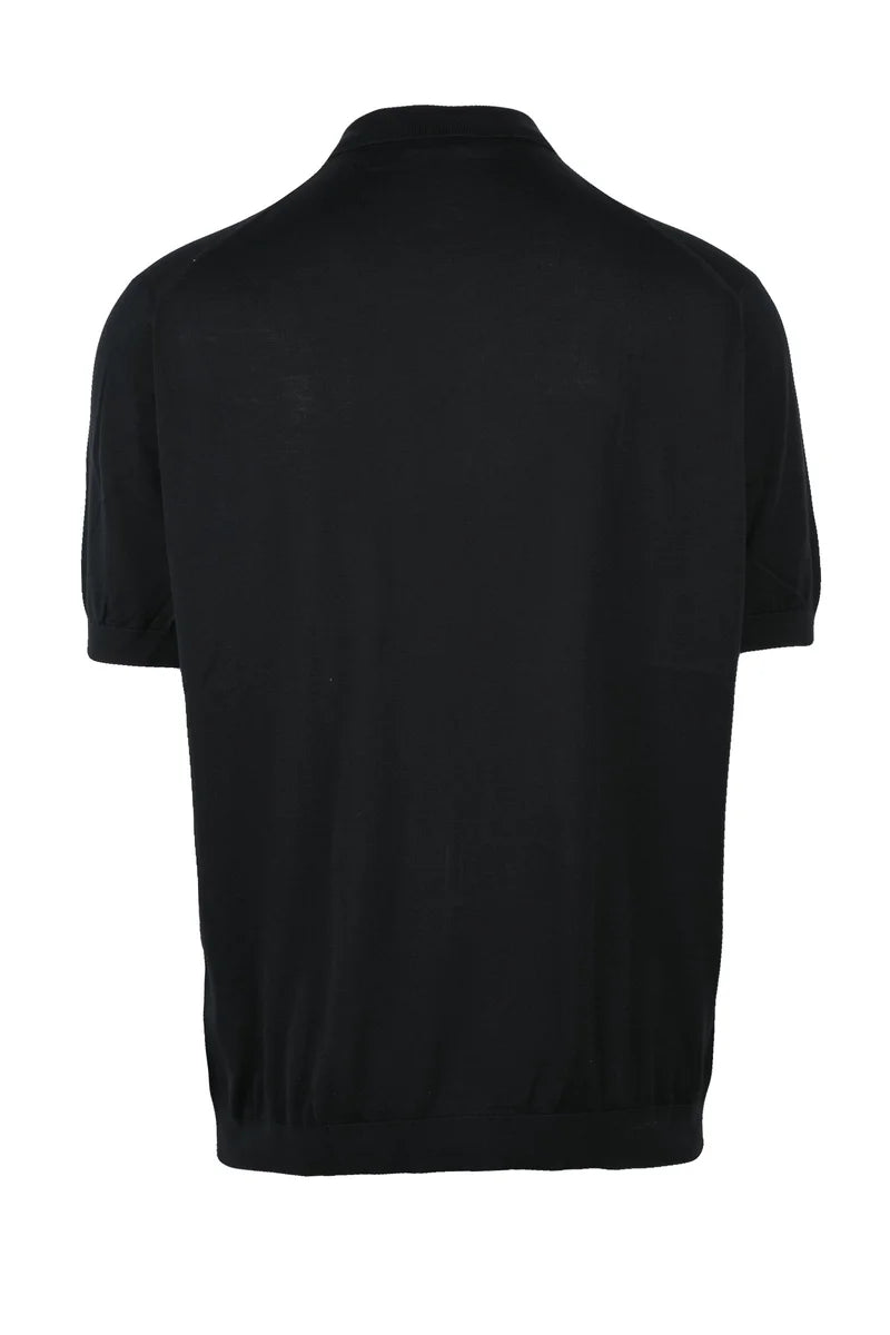 Knit Polo Shirt - Black