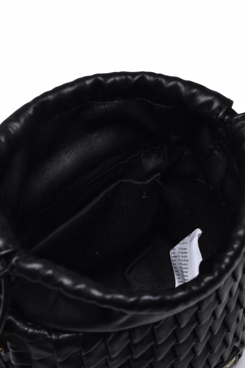 Black Polyurethane Bucket Teagan Bag
