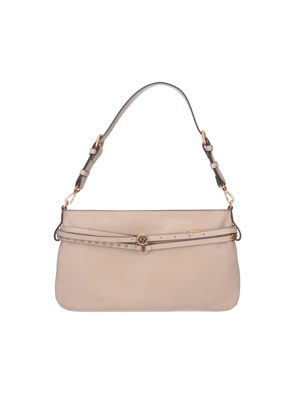 Beige Medium Belt Shoulder Bag