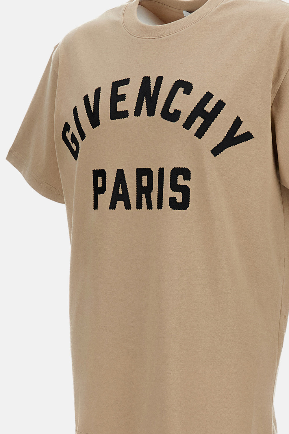 Embroidered Grosgrain Logo Crewneck T-Shirt