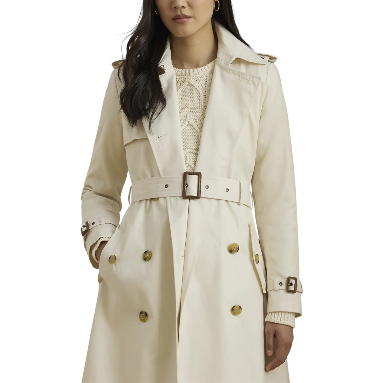 Natural Lined Cotton Blend Coat