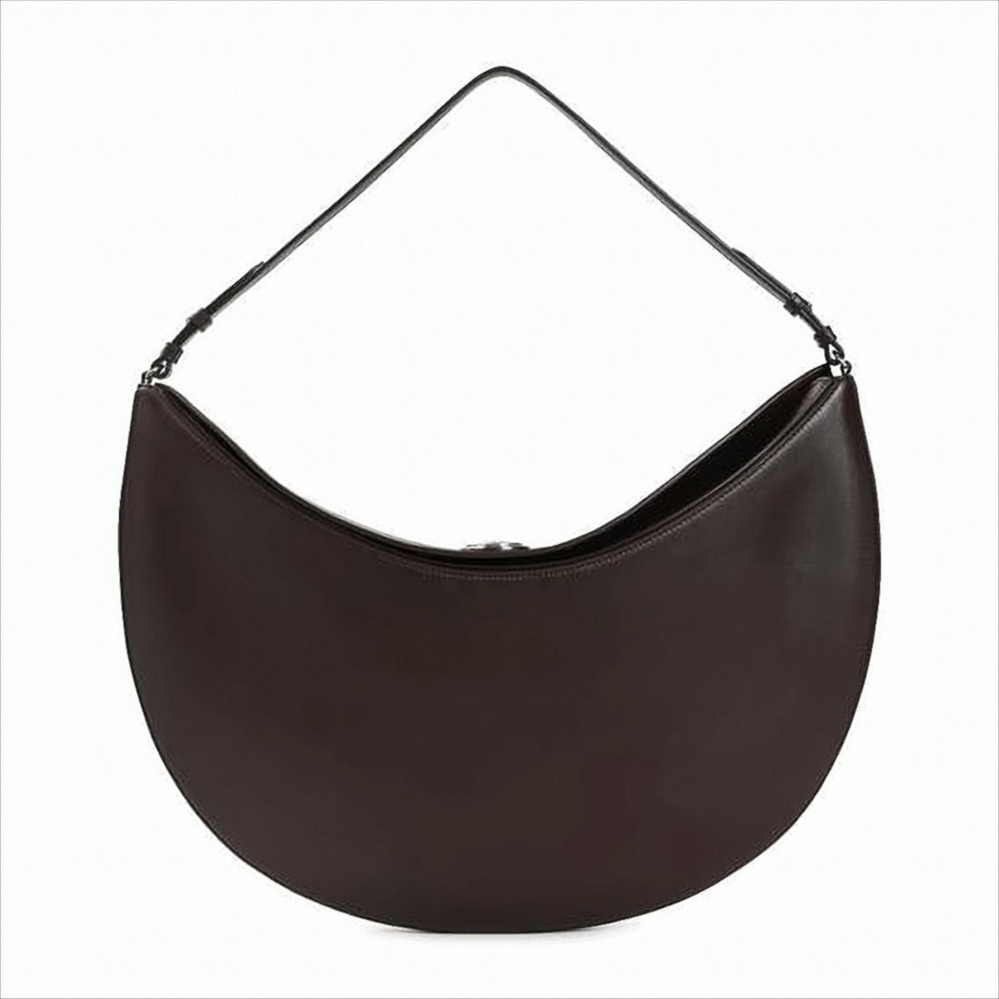 Crescent-Shaped Calf Leather Shoulder Bag