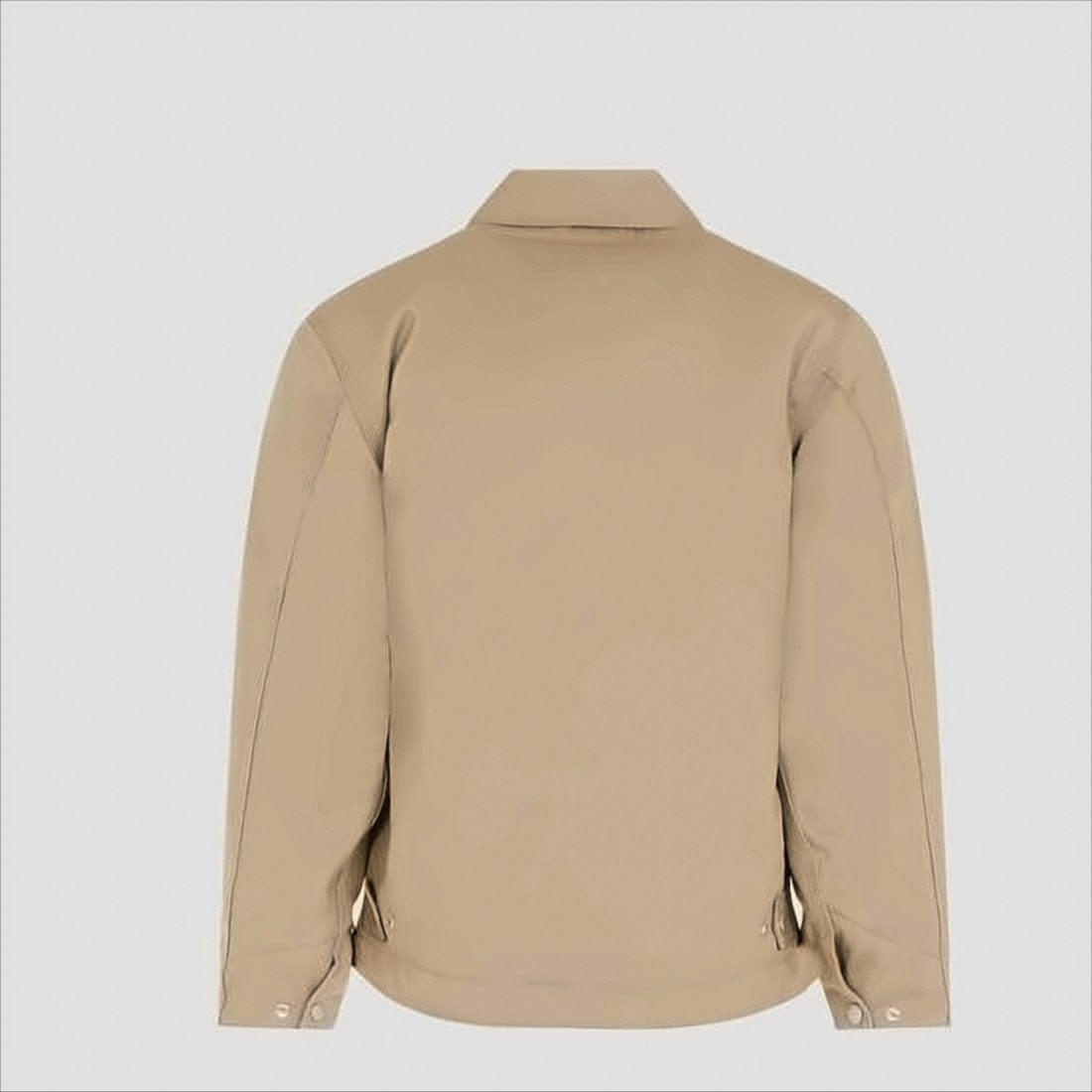 Beige Minimalist Casual Jacket With Embroidered Branding
