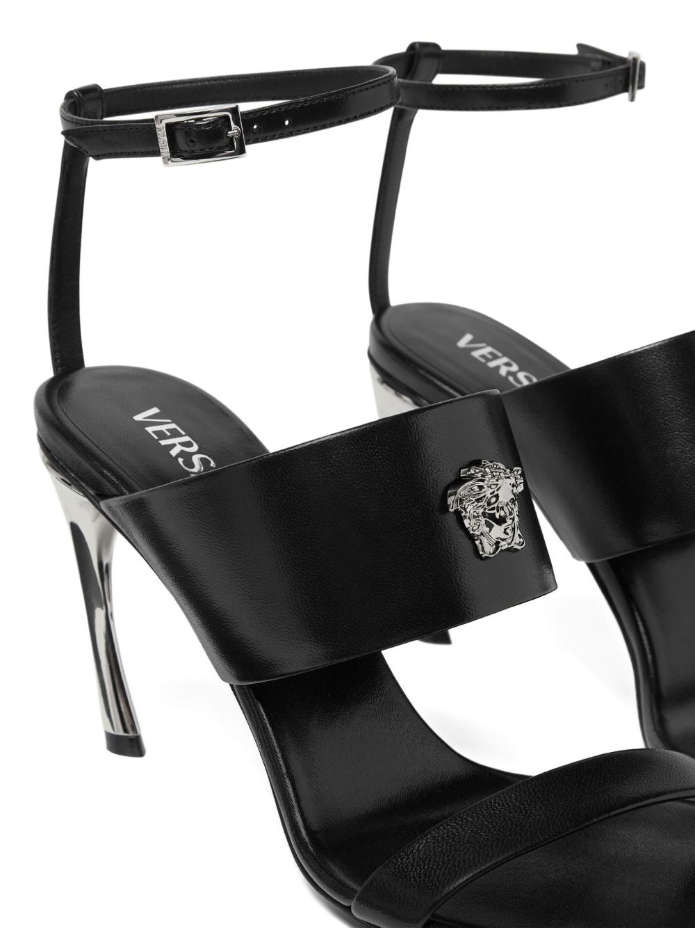 Black Calf Leather Sandals