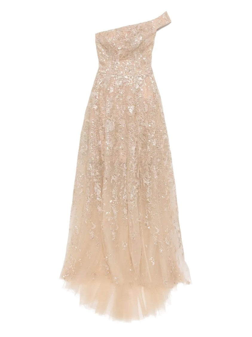 Off-Shoulder Long Embroidered Dress