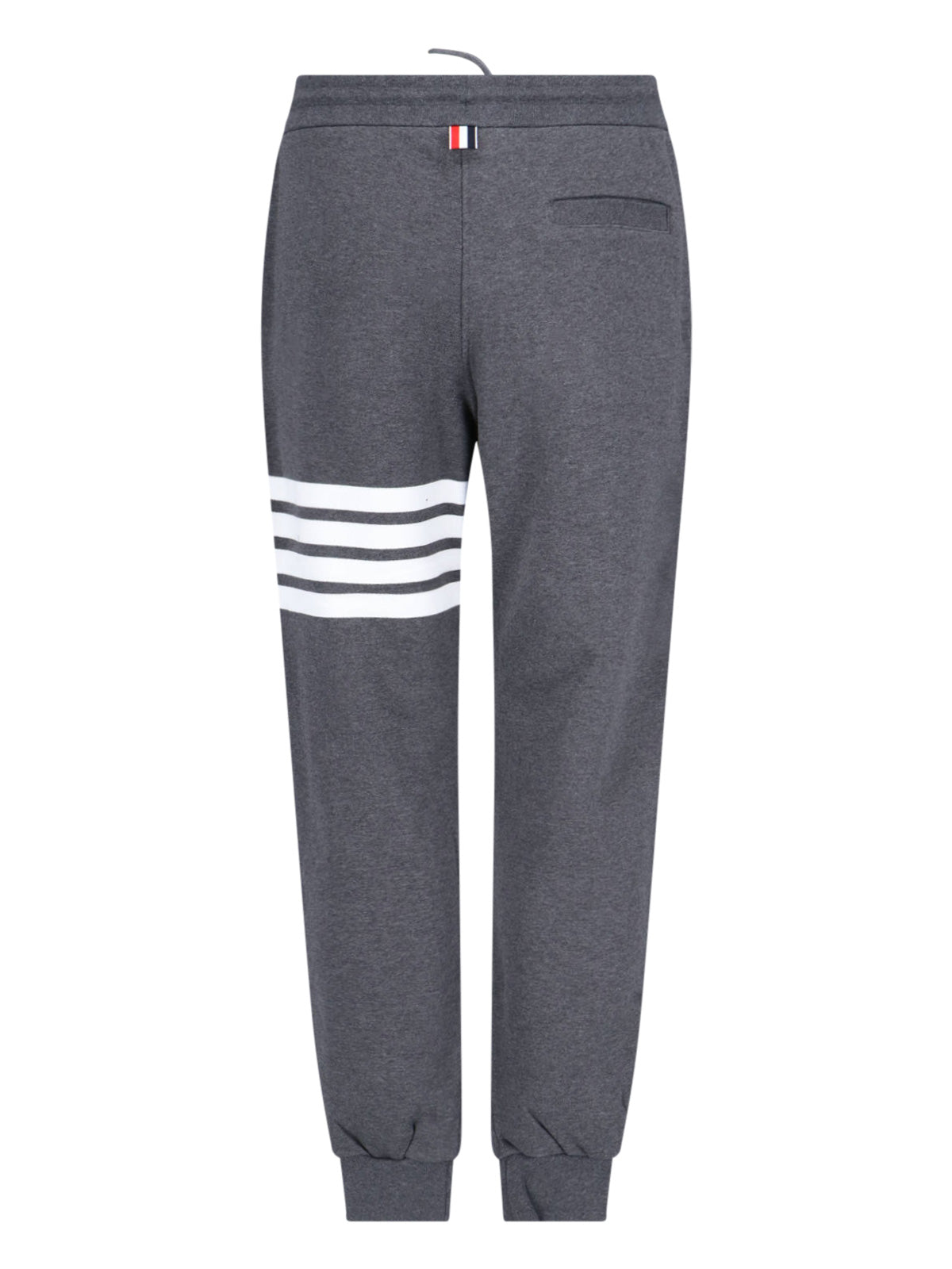 Dark Grey Cotton Sport Pants With Mid-Rise Waist And Signature Stripes