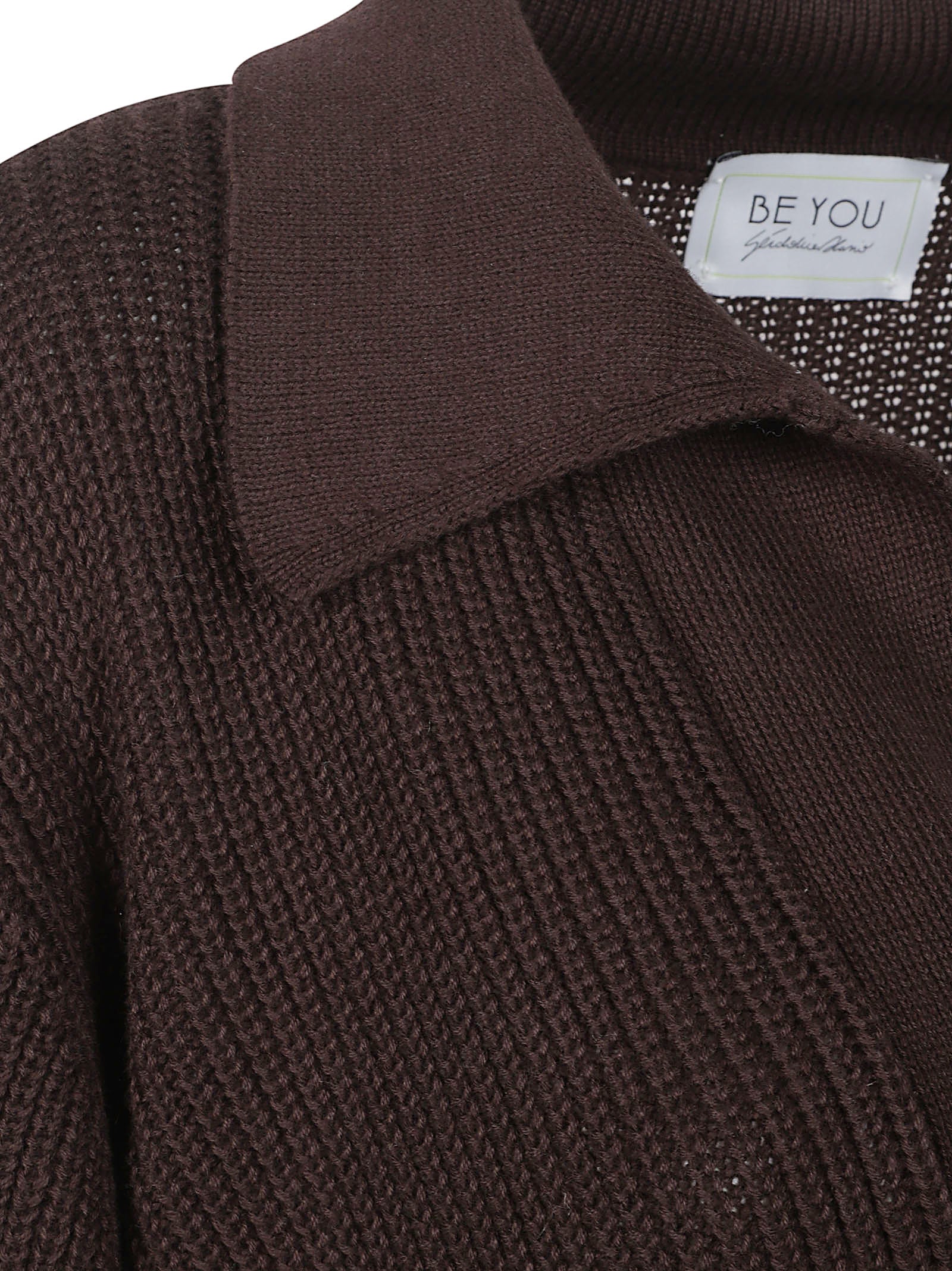 Textured Knit Top with Deep V-Neck