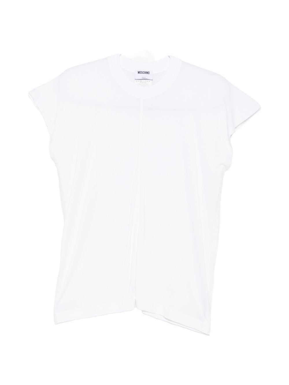 White Central Seam Detail Crew Neck Top