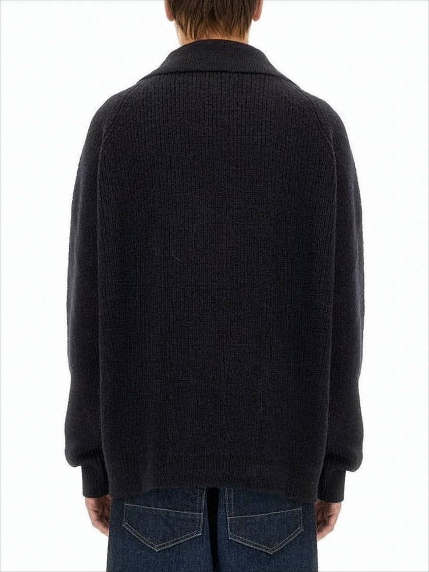 Relaxed Fit Knitted Cardigan With Button-Down Front