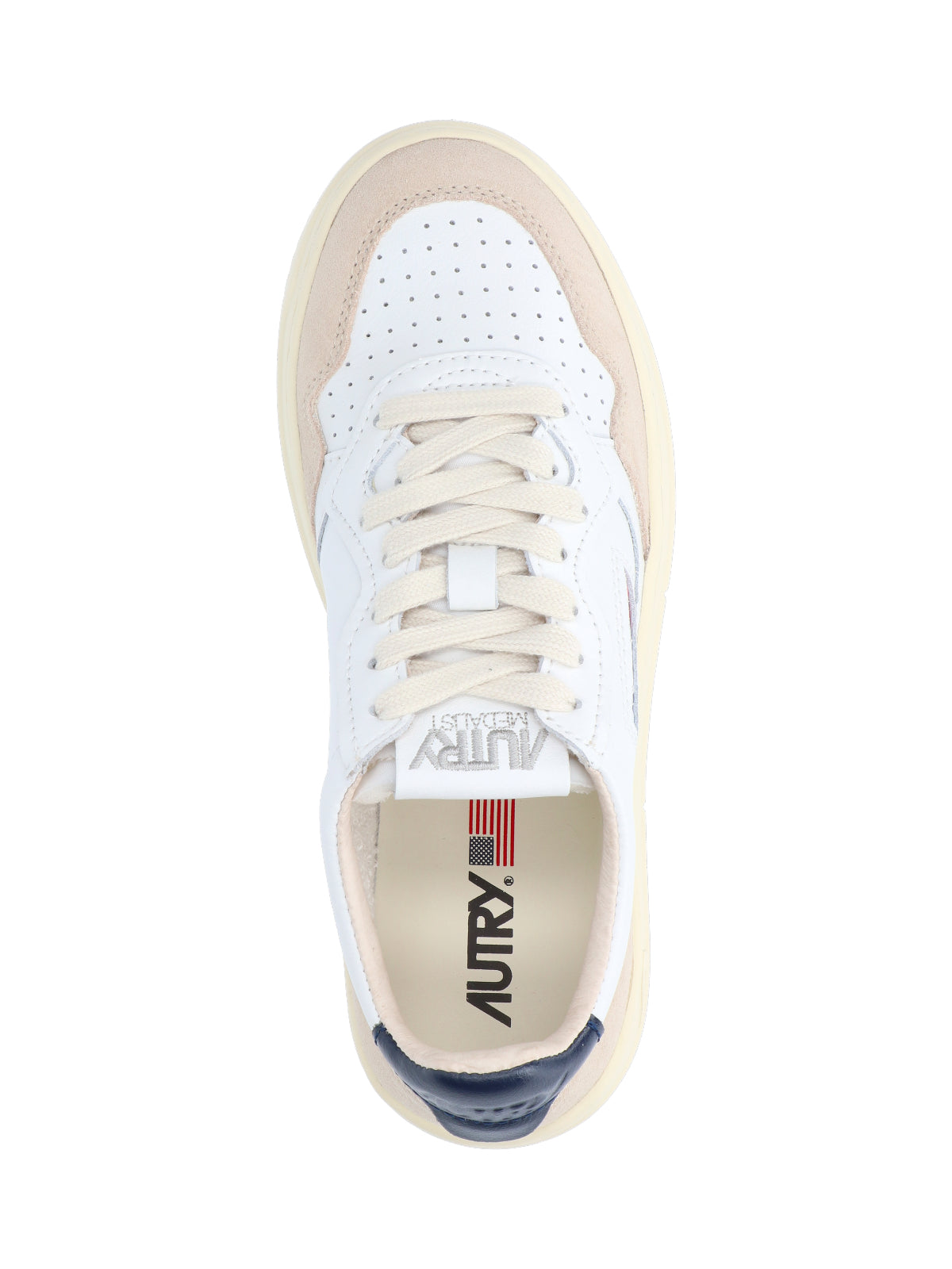 "Medalist" Low-Top Sneakers In White Leather