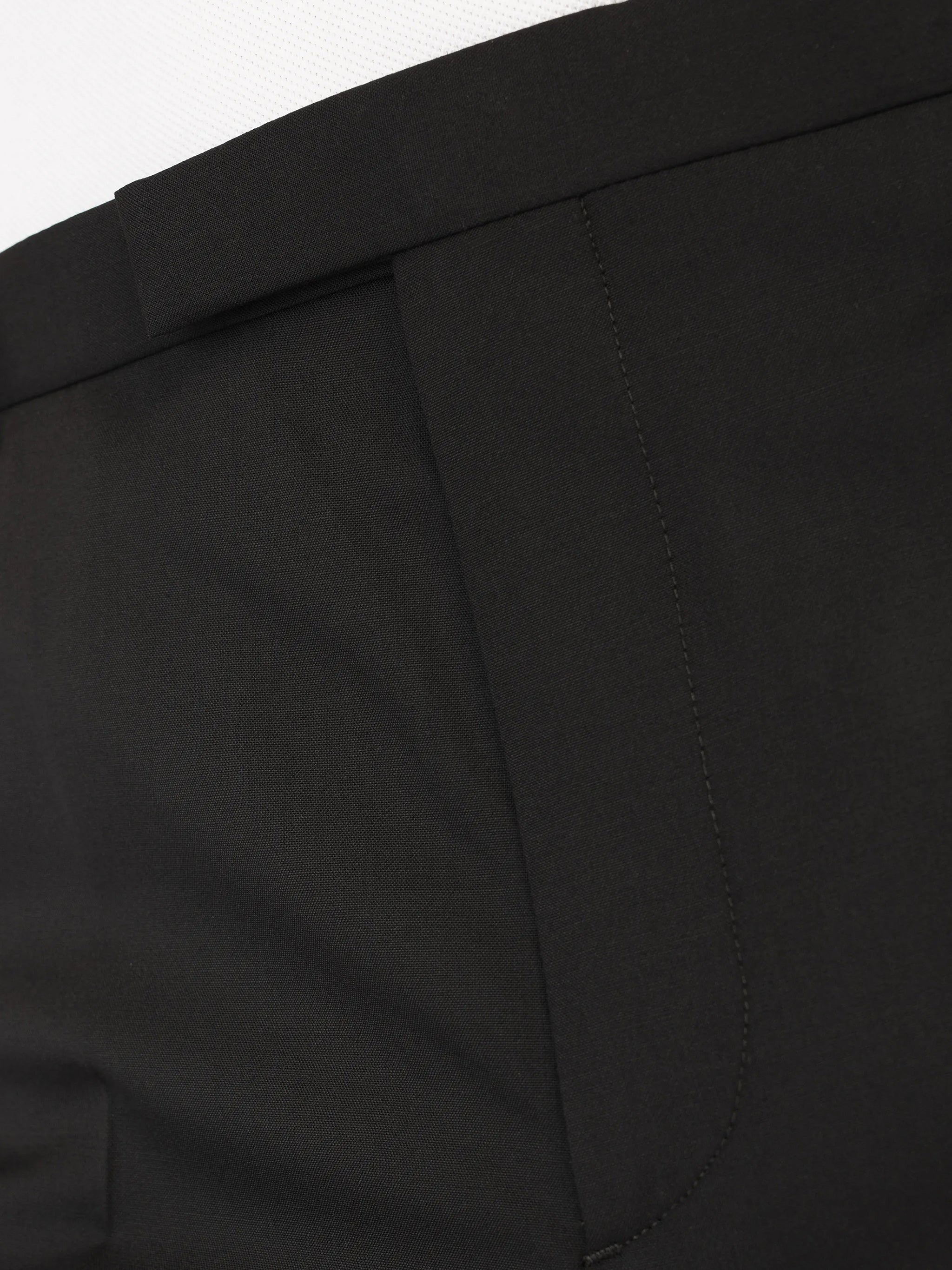 Black Tailored Straight-Leg Minimalist Pants