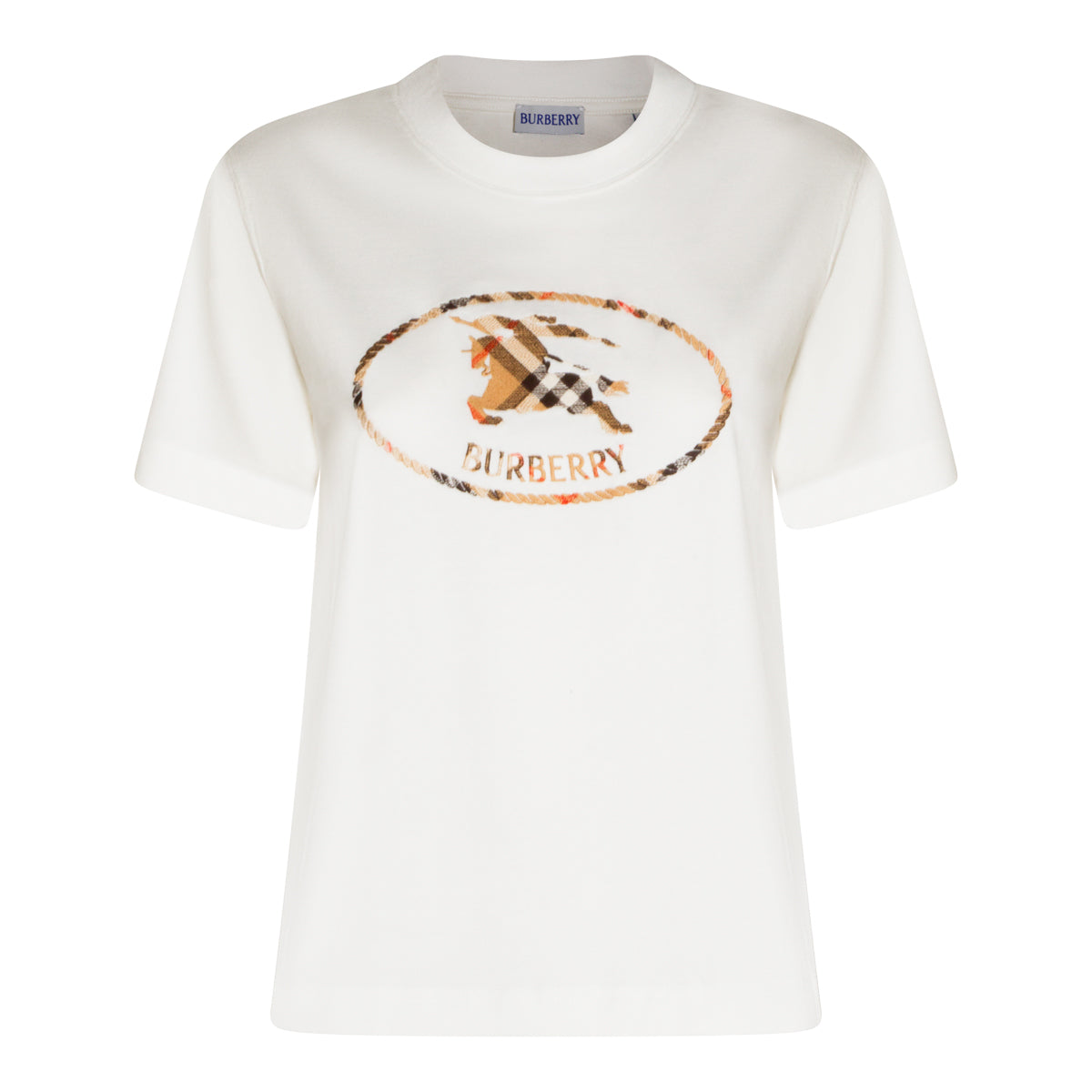 Short-Sleeve T-Shirt With Embroidered Check Logo