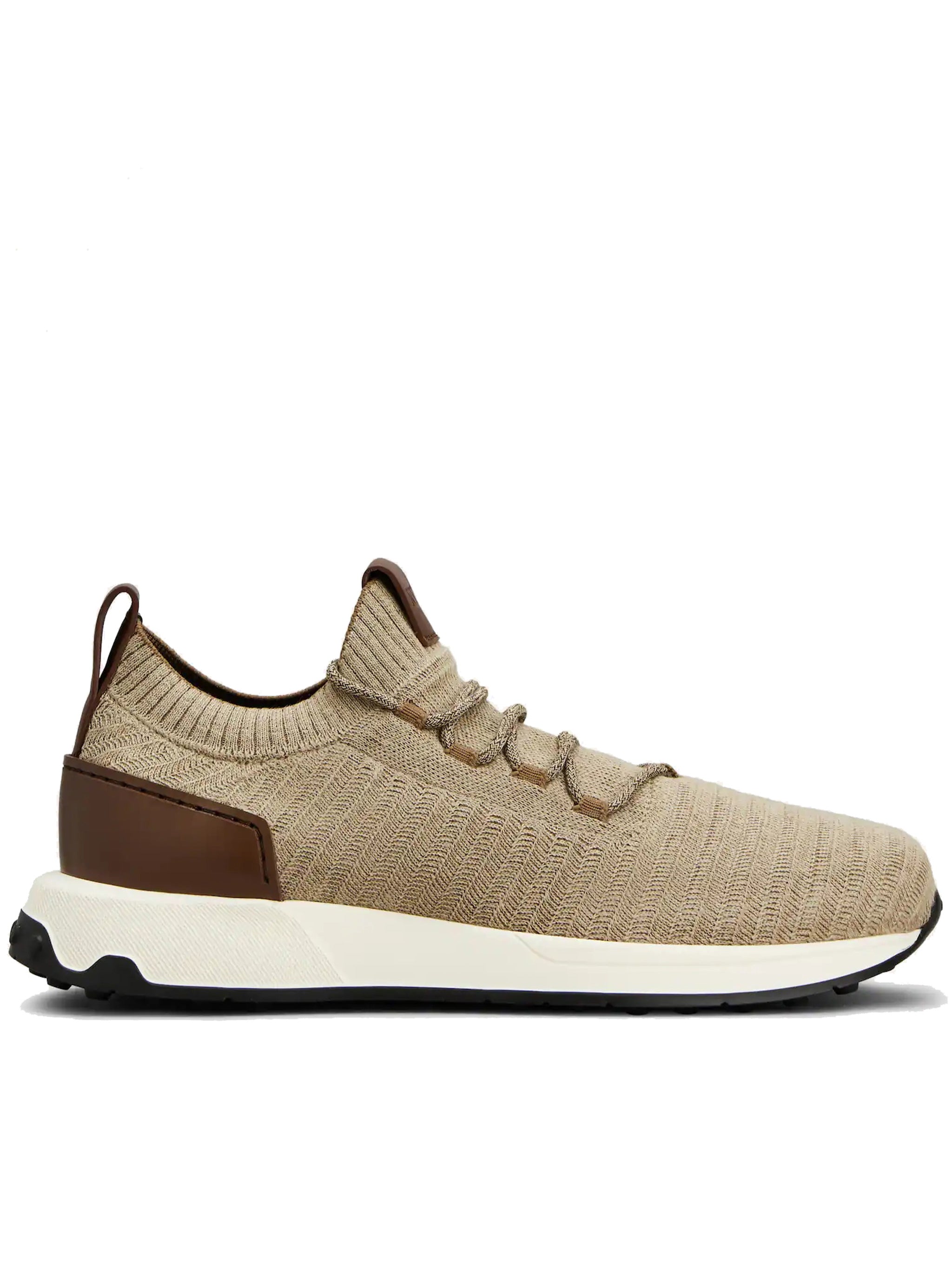 Beige Calzature Knitted Chevron Sneakers