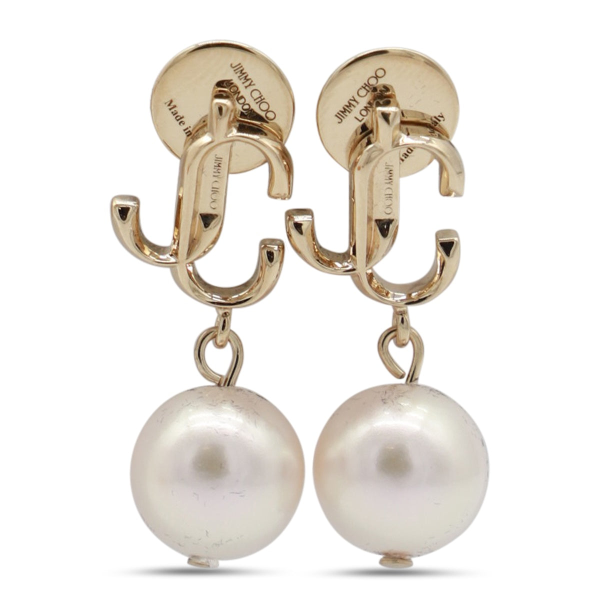 Pearl-Embellished Gold-tone Brass Earrings